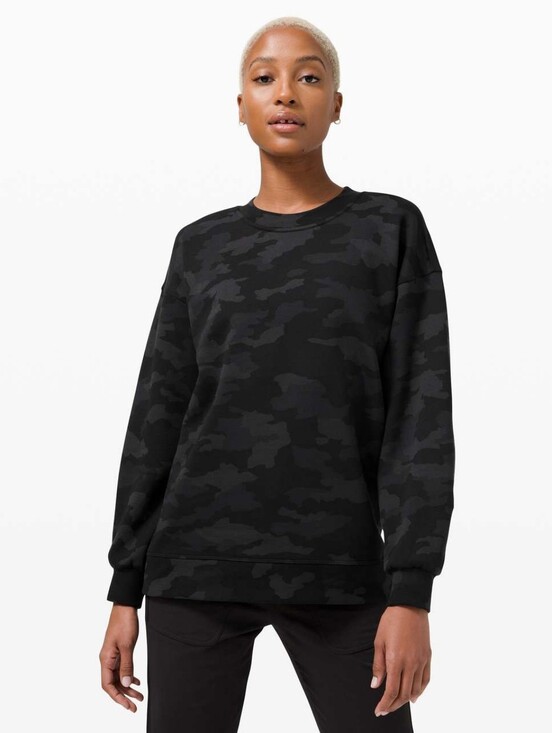 lululemon athletica Tops - Lululemon Perfectly Oversized Crew Heritage 365 Camo Deep Coal Multi